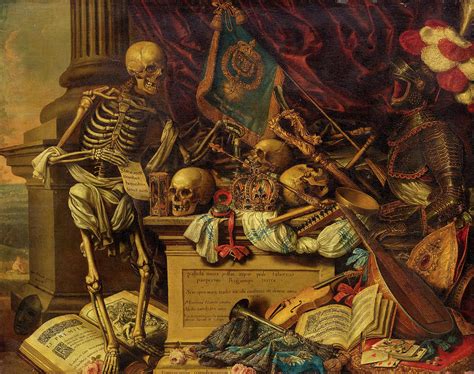 Memento Mori Still Life With Musical Instruments Painting By Carstian