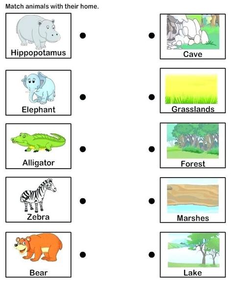 Animals And Their Habitats Worksheets