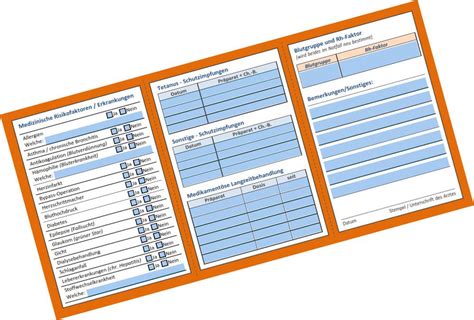 Medikationsplan vorlage zum ausfüllen und ausdrucken freeware. Notfallausweis - gratis Vorlage - pdf zum Ausfüllen ...