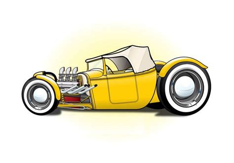 An Old Yellow Car With Its Hood Open