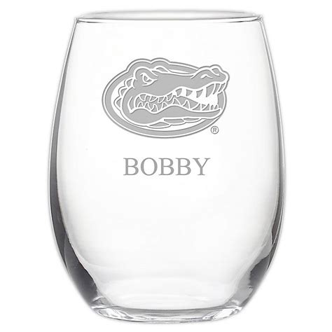 University Of Florida Stemless 21 Oz Etched Wine Glass Bed Bath And Beyond