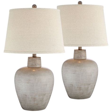 Regency Hill Rustic Country Cottage Table Lamps Set Of Southwest Urn