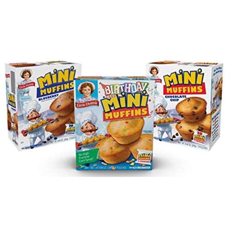 Little Debbie Mini Muffin Variety Pack 1 Box Of Birthday Cake 1 Box Of Blueberry 1 Box Of