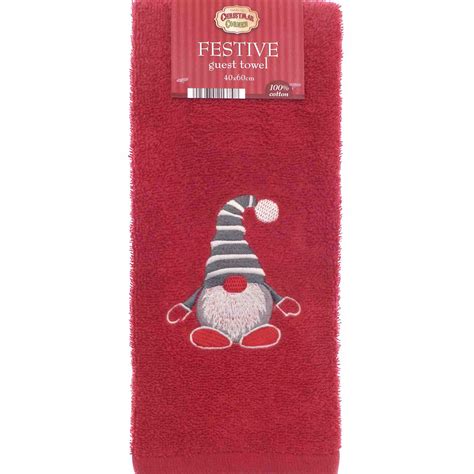Festive Embroidered Guest Towel Williamsons Factory Shop