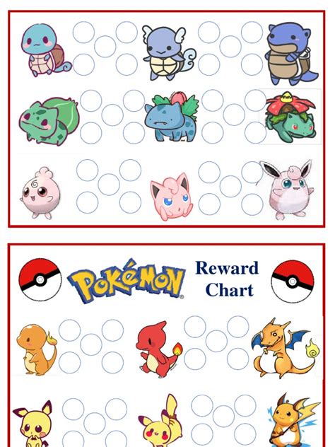 Free Printable Pokemon Reward Chart Printable Templates