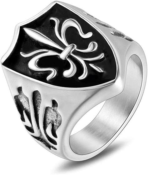 anillo de acero de titanio con llama cruzada anillo de dedo índice de personalidad dominante