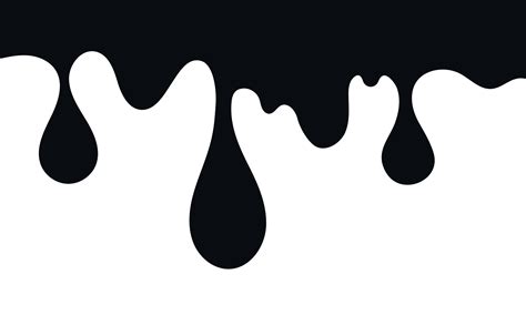Drip Of Oil Ink Liquid Melt Messy Black Dripping Drop Vector