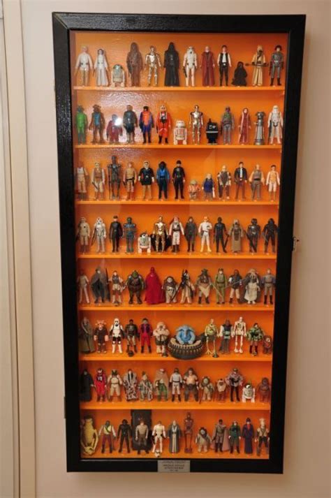 Collection Of Vintage Star Wars Figures In A Custom Cabinet Star Wars