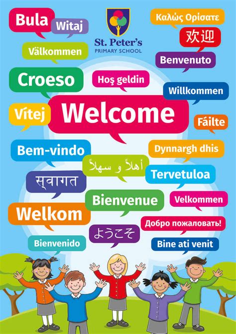 Multi Language Welcome Sign Portrait Languages Sign For Schools