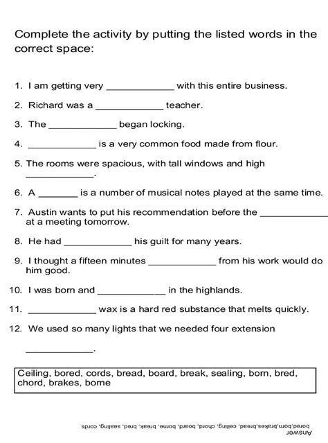 19 Fill In The Blank Sight Word Worksheets