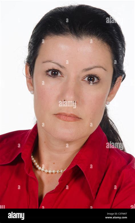 Close Up Abstract Of Attractive Businesswoman In Red Showing Lots Of