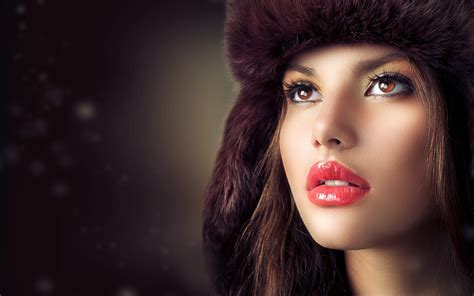 Maybe you would like to learn more about one of these? women model brunette long hair face open mouth red ...