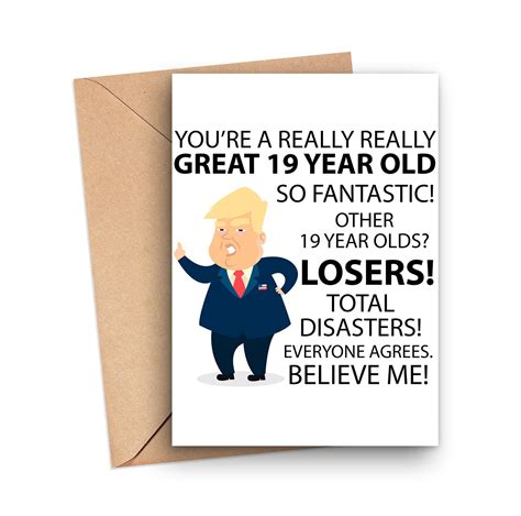 19th Birthday Card Funny 19th Birthday Card Trump 19 Year Etsy