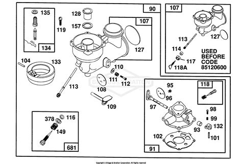 Briggs And Stratton 082352 2549 01 Parts Diagram For Carburetor Assembly