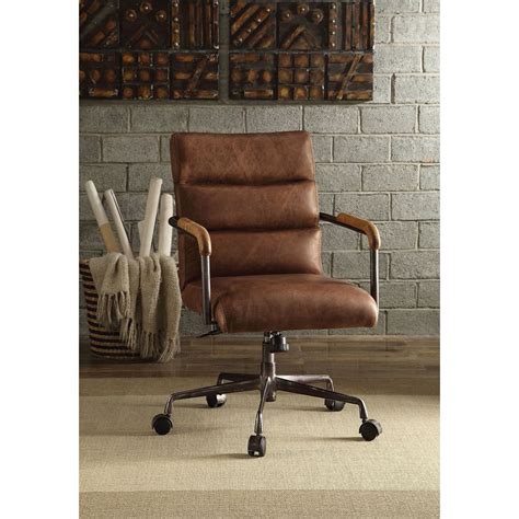 New Acme Harith Modern Leisure Leather Swivel Chair Height Adjustable