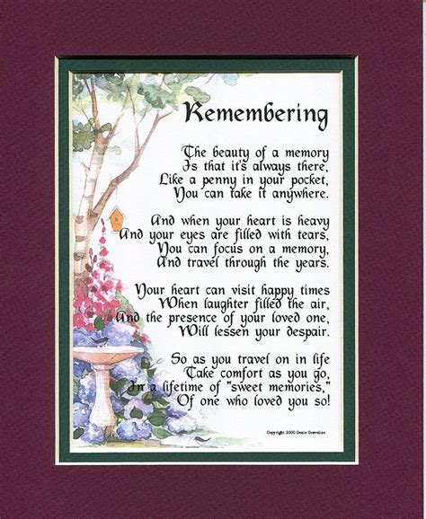 The Loss Of A Loved One 102 Touching 8x10 Bereavement Poem Double