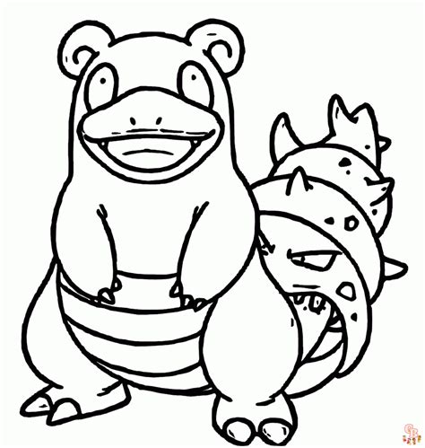 Get Creative With Slowbro Coloring Pages Printable Free