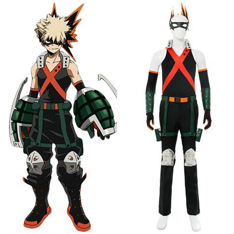 My Hero Academia Bakugou Katsuki Cosplay Costume Battle Wear Full Set