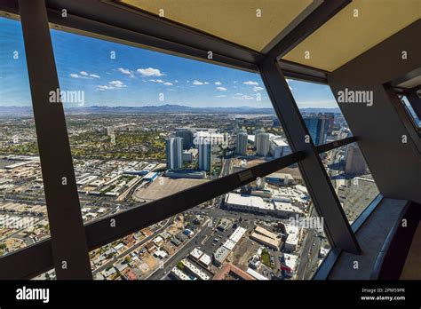 Beautiful View From Above On Las Vegas From Window Of Observation Deck