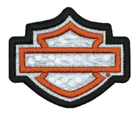 Harley Davidson Embroidered Reflective Blank Bar And Shield Emblem Patch