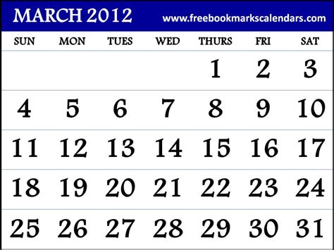 Calendarios De Marzo Del 2012 Para Imprimir Mil Recursos