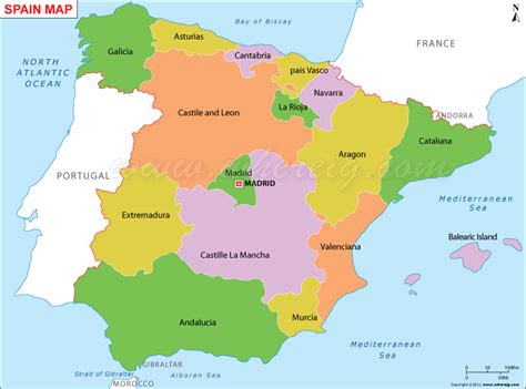 Spain Map Map Of Spain Mapa De Espana