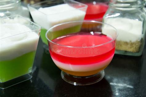 Fruit Jelly In A Plastic Cup Stock Image Image Of Gelatine Tasty
