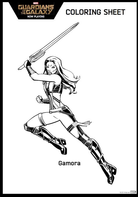Part of what makes the guardians of the galaxy films so great is not only the amazing soundtracks, but also the galactic superhero films' collection of. Guardians of the Galaxy coloring sheet Gamora - Hispana Global