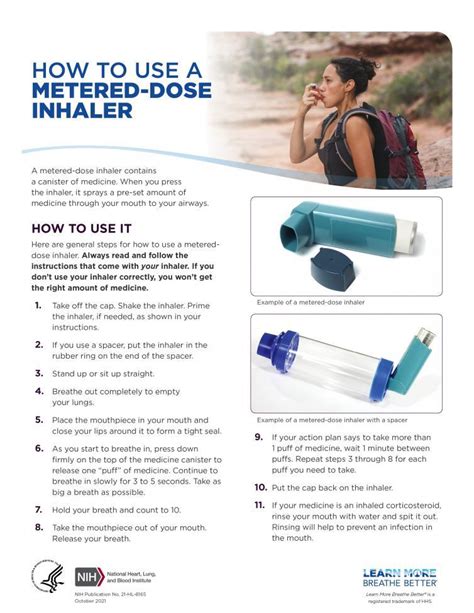 How To Use A Metered Dose Inhaler Fact Sheet Nhlbi Nih