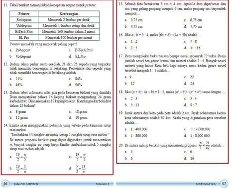 Jawaban Matematika Kelas Halaman Table At Soalkunci Riset