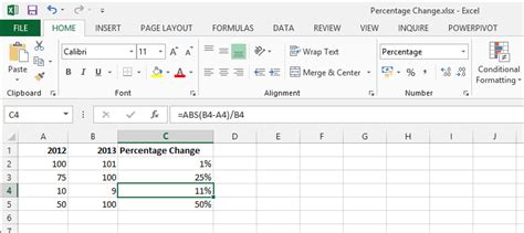 As with any excel formula, the percentage change calculation can use values that are stored in your spreadspeed, instead of actual numbers. Michael's TechBlog: Excel - Calculate the change between values in percentage