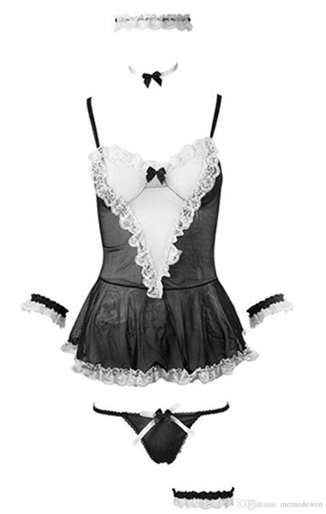 2020 Sexy Lace Maids Outfit And Sweet Maid Passion Uniform Suits Lingerie Collar Seven Stacked