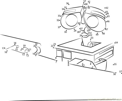 Wall E Smart Robot Dot To Dot Printable Worksheet Connect The Dots