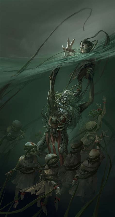 Flesh Eaters Macabre Fantasy Drowning Dark Fantasy Art Scary Art