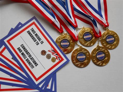 Buy Dwl Winner Medals Set Of With Ribbon And Certificate Mm Metal Choose From Gold