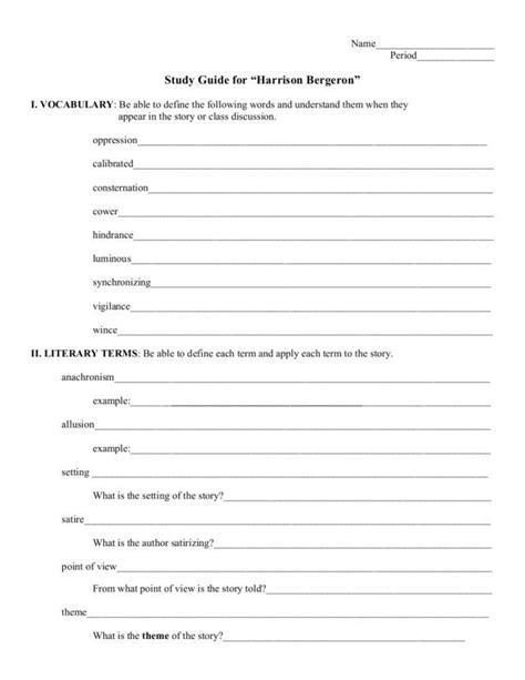 Commonlit harrison bergeron answers get the answers you need, now! Study Guide: Harrison Bergeron Worksheet | Lesson Planet | Harrison Bergeron | Pinterest ...