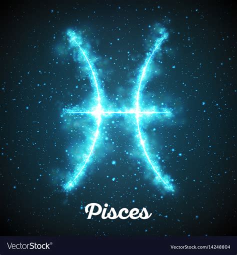 Abstract Zodiac Sign Pisces On A Royalty Free Vector Image