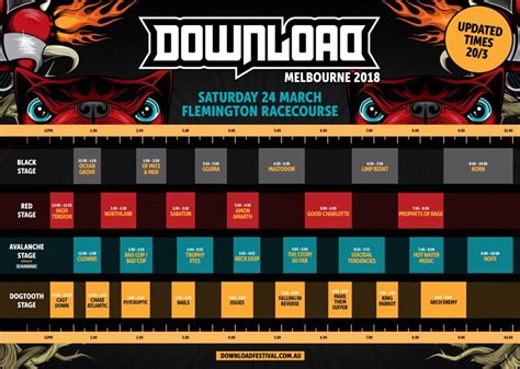 Après un succès majeur en 2017, le download festival revient pour la troisième année consécutive aux portes de paris. Download Festival Melbourne set times revealed [updated ...