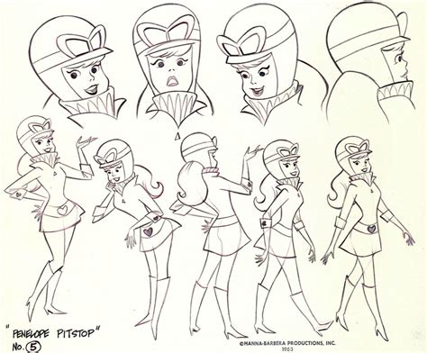 Model Sheet For Hanna Barberas 1968 Cartoon Wacky Races Cartoon Design Hanna Barbera