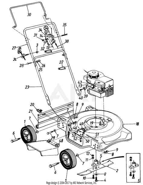 Mtd 113 052a190 20 Ers Mower 1993 Parts Diagram For 20 Inch Ers Mower