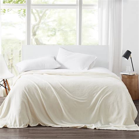 Cannon Solid Plush Ivory Twin XL Blanket Walmart Com