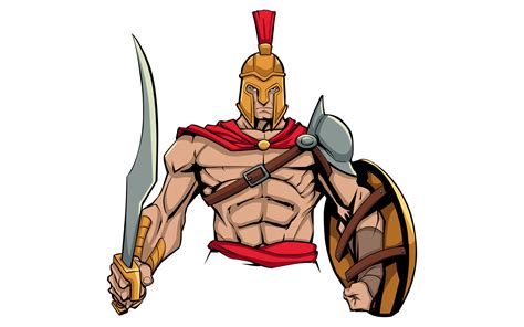 Spartan Warrior Illustration 145555 Templatemonster