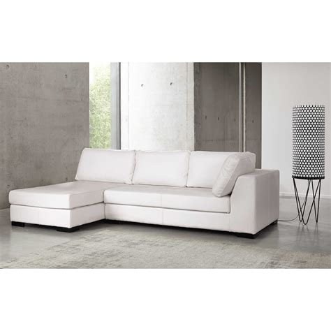 Optimisez votre salon avec notre collection de canapés modulables. Canapé modulable droit en cuir blanc Terence | Maisons du ...