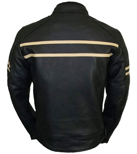 Men Cafe Racer Vintage Real Black Leather Biker Jacket