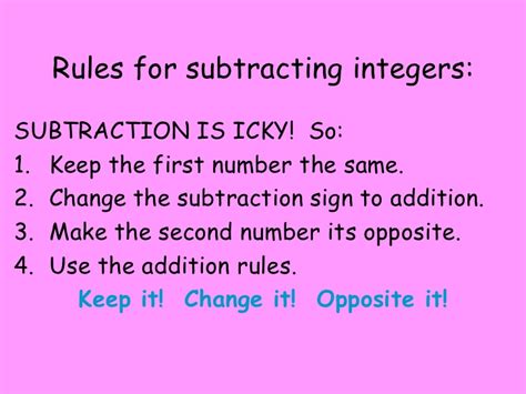 A poster/anchor chart to put on your math vocabulary board to use as a reference. Adding And Subtracting Integers Rules Chart - adding and ...