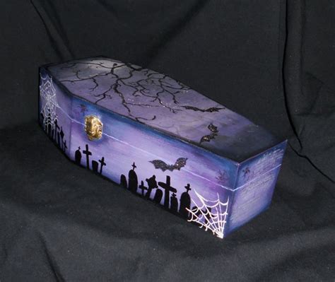 Painted Coffin Gothic Keepsake Box Halloween Coffin Diy Halloween