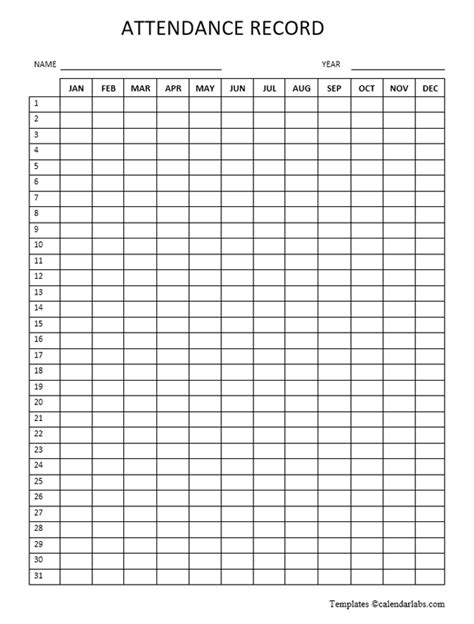 Employee Attendance Calendar Pdf Calendar Printables Free Blank Hot