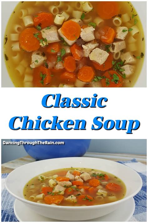 Just place heat the strained broth back up on the stove, and season it to taste with salt. Classic Chicken Soup