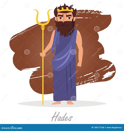 Hades Greek God Of Dead Holding Hellfire In Hands Vector Illustration 175673422