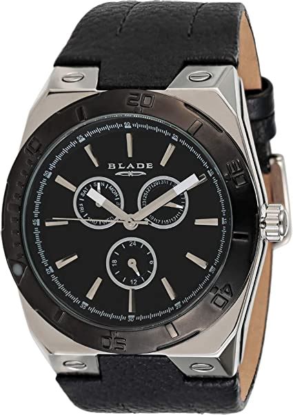 Blade Mens Black Dial Leather Band Watch 3404g Buy Online At Best